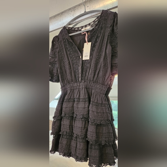 Loveshackfancy quincy dress black size S/2. - Picture 2 of 7